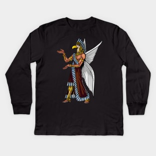 Anunnaki Aliens Sumerian God Kids Long Sleeve T-Shirt